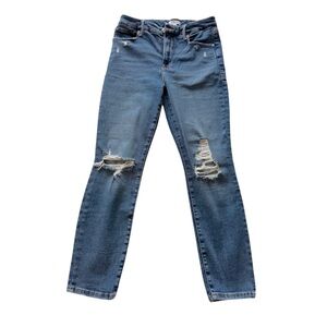 Good American Ripped Blue Skinny Jeans